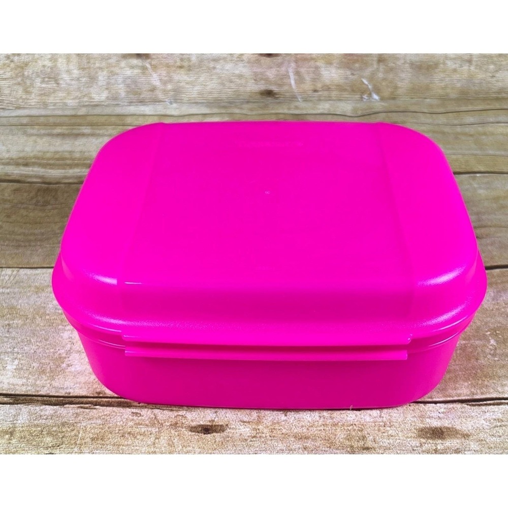 Tupperware Storz A Lot Storzalot Rectangle Container NEW ~ 8 x 7 x 3" Neon Pink